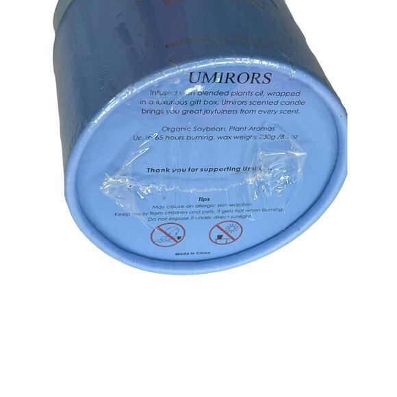 NEW UMIRORS 100% Natural Soy Wax Glass Jar Vanilla Scent 8oz. CANDLE 5.5x3 Boxed - Picture 2 of 4